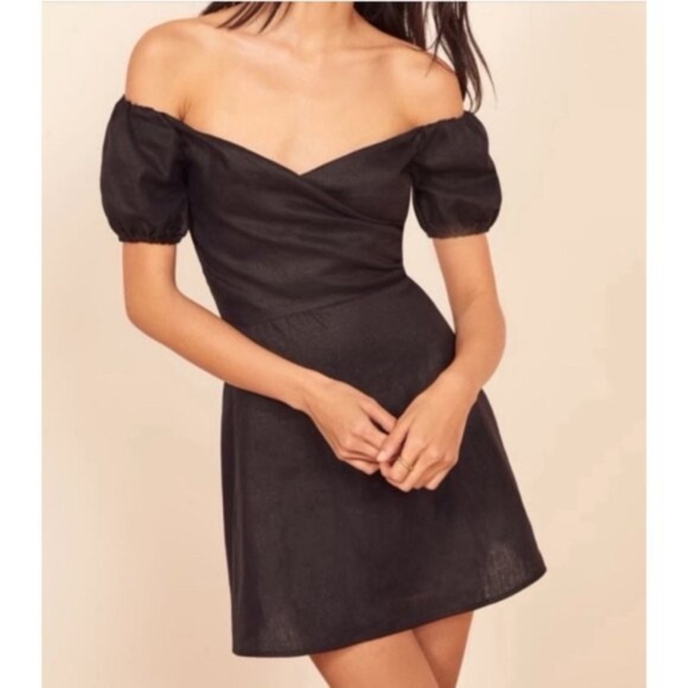 Reformation Bowie Black Linen Dress - Picture 2 of 9